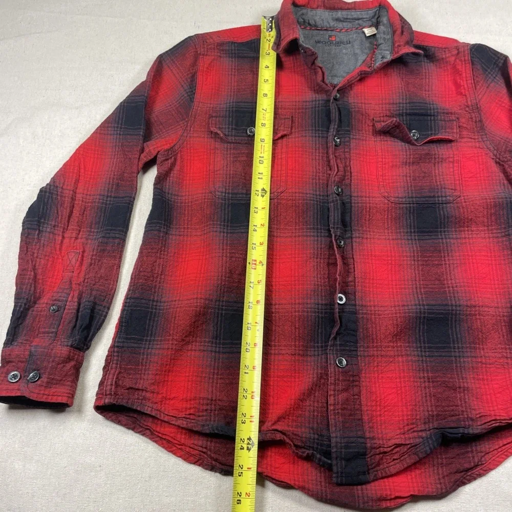Woolrich Plaid 100% Cotton Men's Medium Shirt Red Black Button Down‎